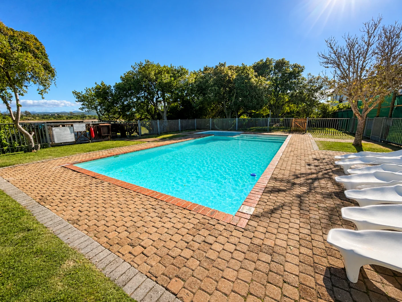 River's Drift swimming pool area view 1